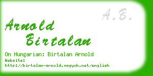 arnold birtalan business card